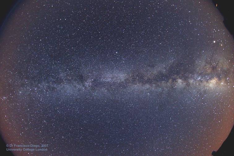 Milky Way from La Palma 8/2007  Dr Francisco Diego UCL