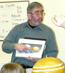 John Griffiths astronomy class at YES Greenwich by Mike Dryland
